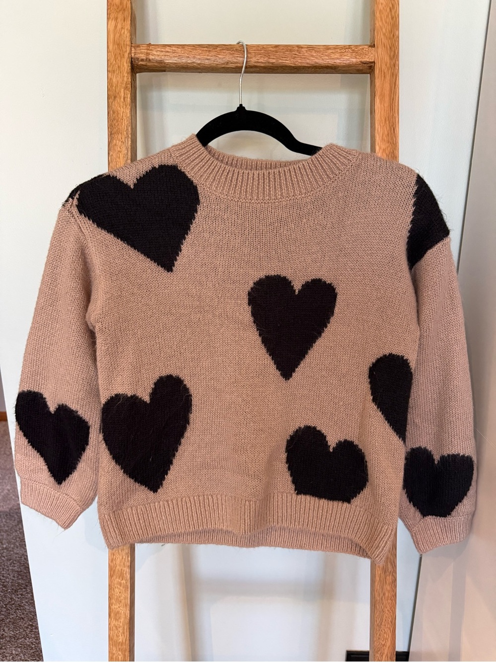 Carter’s Girls Heart Sweater Camel Tan Brown Size 10